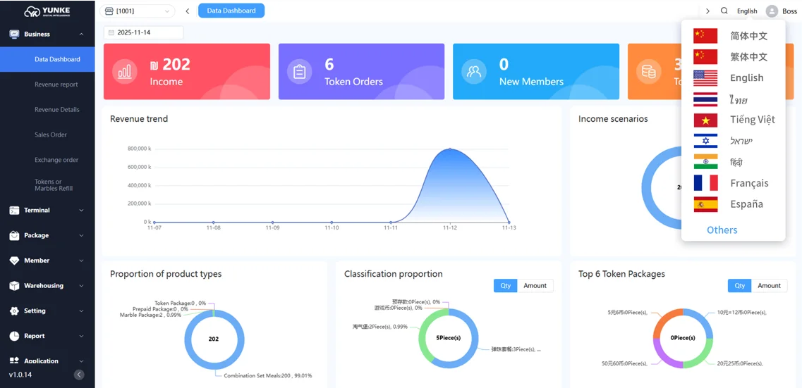 ArcaKey Arcade Card System Dashboard UI